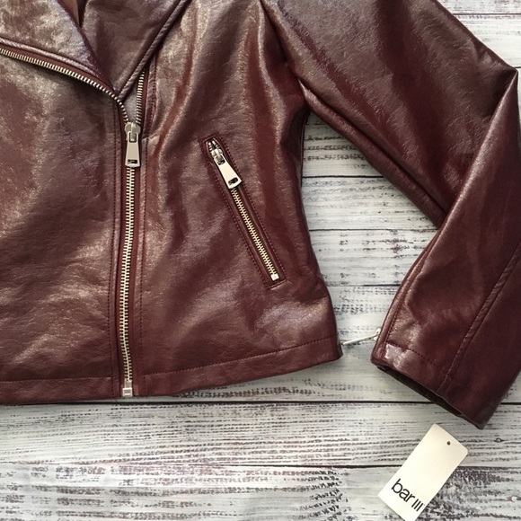 Patent Faux Leather Moto Jacket - Picture 4 of 6